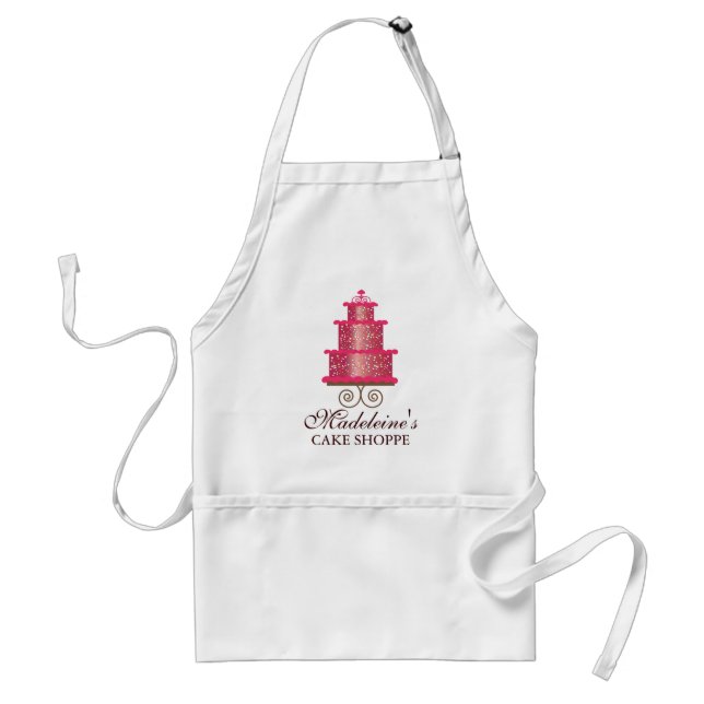 Pretty Cake on Stand Custom Bakery Shop Apron (Front)