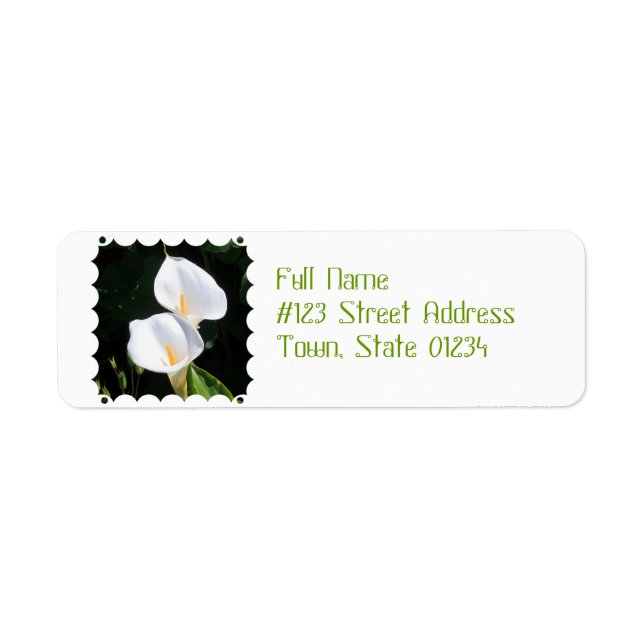 Pretty Calla Lilies Return Address Label (Front)