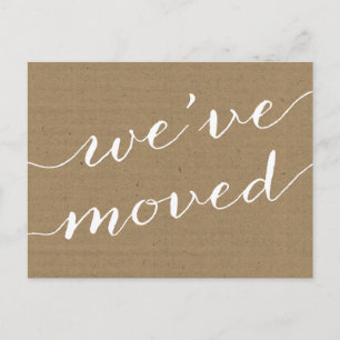 Pretty Calligraphy   Change of Address Announcement Postcard