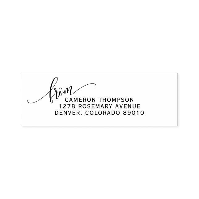 Pretty Calligraphy Script From Return Address Self-inking Stamp (Design)