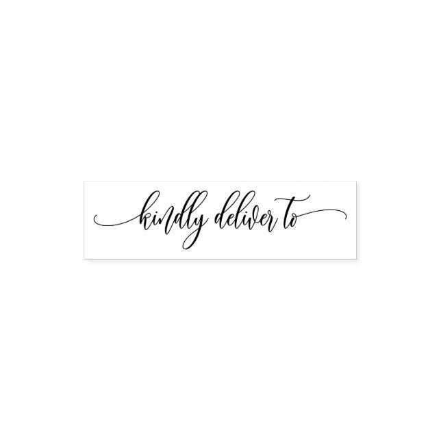 Pretty Calligraphy Script Kindly Deliver To Self-inking Stamp (Design)