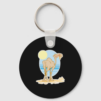 pretty camel and pyramids scene key ring