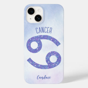 Pretty Cancer Astrology Sign Personalised Purple Case-Mate iPhone 14 Case
