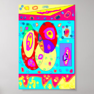 Pretty candy colour designs on a poster