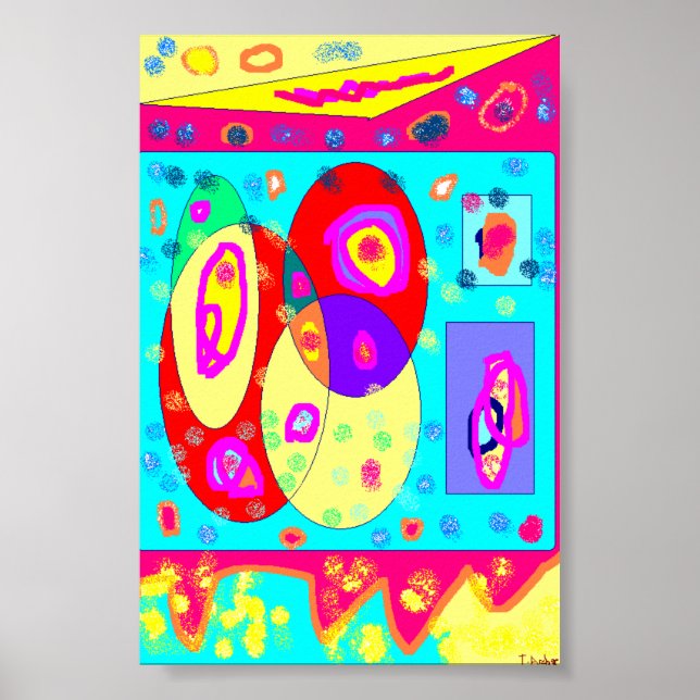 Pretty candy colour designs on a poster (Front)