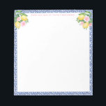 Pretty Capri Lemons Blue Tiles | From The Desk Of Notepad<br><div class="desc">A very pretty and decorative notepad design to match my popular lemons / pink / blue tiles bridal and baby shower invitation range.</div>