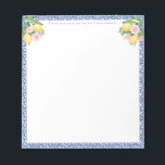 Pretty Capri Lemons Blue Tiles | From The Desk Of Notepad<br><div class="desc">A very pretty and decorative notepad design to match my popular lemons / pink / blue tiles bridal and baby shower invitation range.</div>