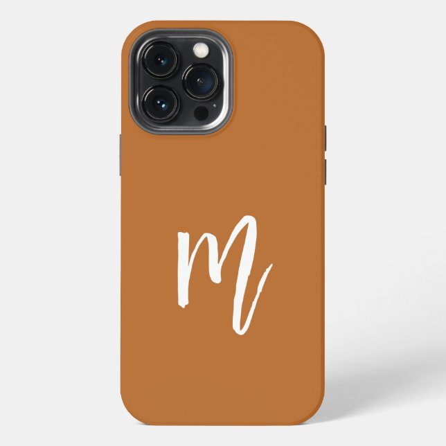 Pretty caramel background Calligraphy initial  iPhone Case (Back)
