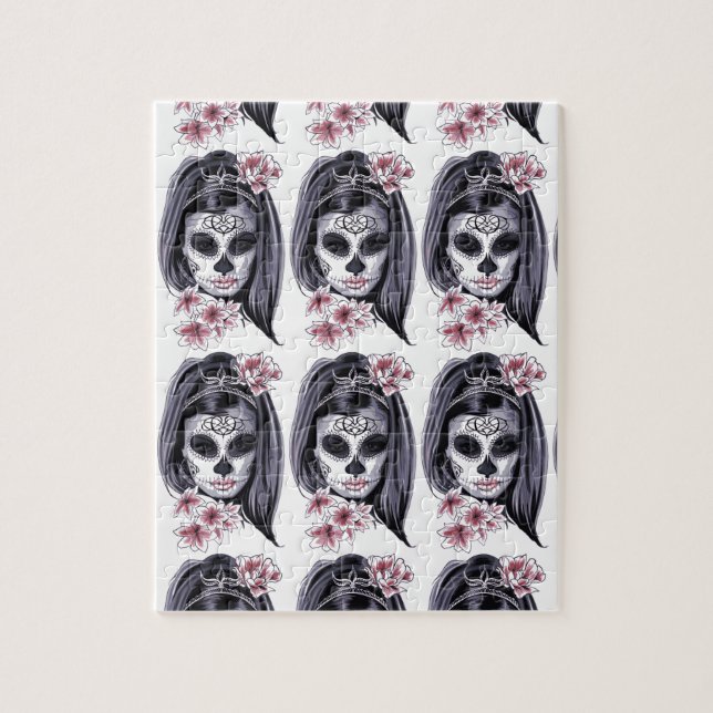 Pretty Carnival mask woman skull Thunder_Cove Jigsaw Puzzle (Vertical)