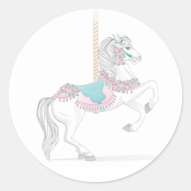 Pretty Carousel Horse Sticker (Front)