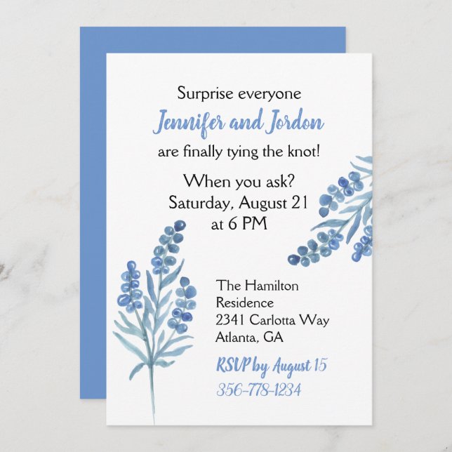 Pretty Casual Wedding Invitation (Front/Back)