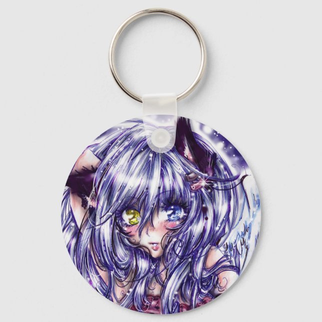 Pretty Cat Girl Keychain (Front)