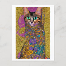 Pretty Cat - in the style of Klimt