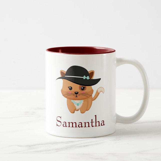 Pretty Cat Two-Tone Coffee Mug (Right)