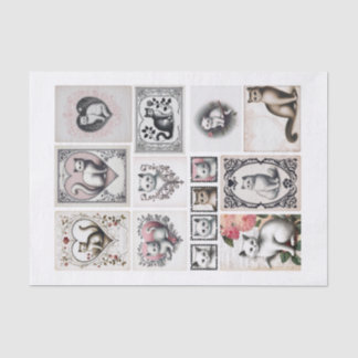 Pretty Cats and Heart Fussy Cuts Tissue Paper