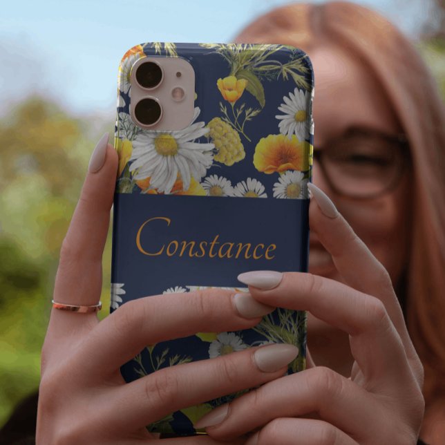 Pretty Chamomile & Poppies Pattern Personalised  Case-Mate iPhone Case (Creator Uploaded)