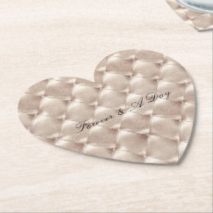 Pretty Champagne Glam Bridal Shower Wedding Paper Coaster