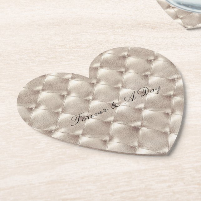 Pretty Champagne Glam Bridal Shower Wedding Paper Coaster (Angled)