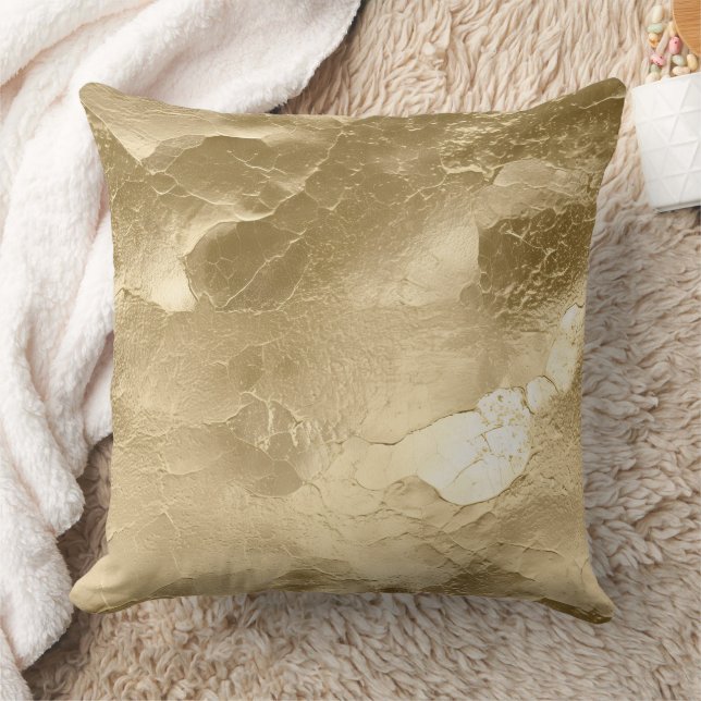 Pretty Champagne Gold Glamour Cushion (Blanket)