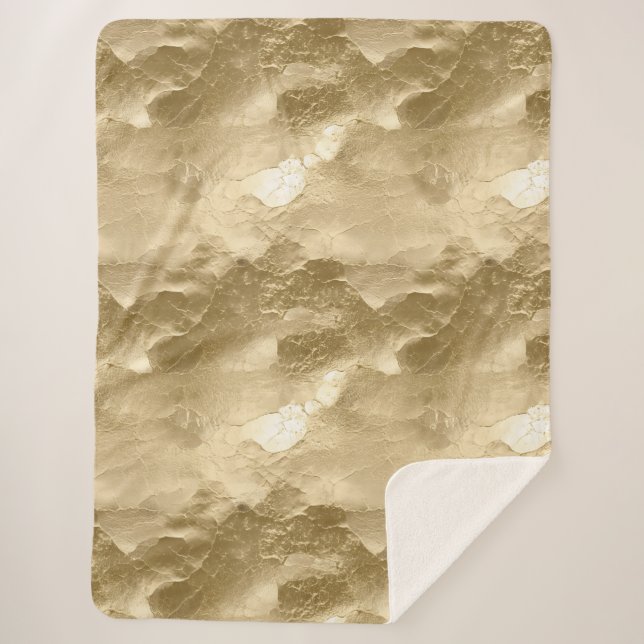 Pretty Champagne Gold Glamour Sherpa Blanket (Front)