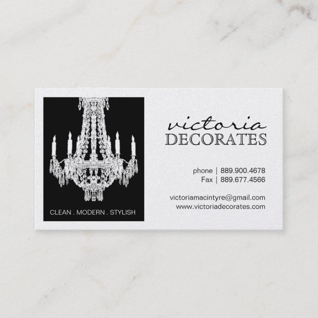 Pretty Chandelier Calling Cards (Front)