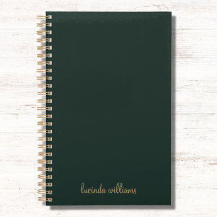 Pretty Charcoal  & Gold Script Monogram Planner