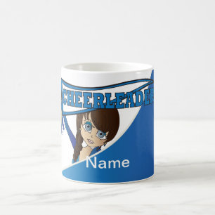 Pretty Cheerleader Girl in Blue    Personalise Coffee Mug