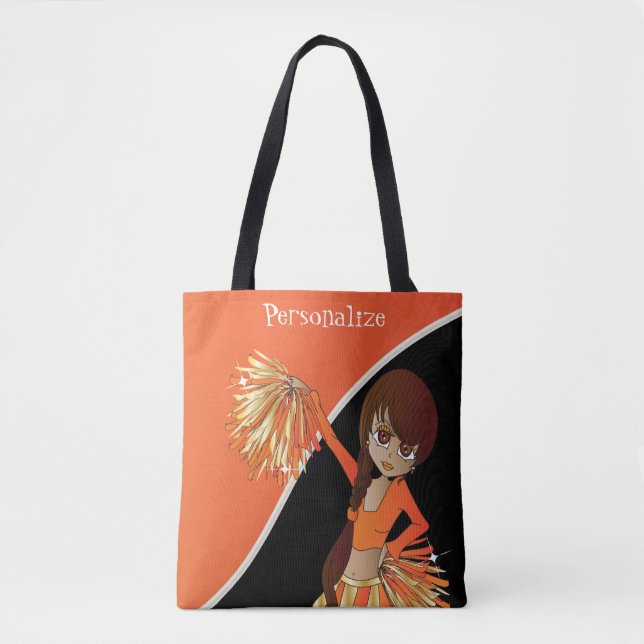 Pretty Cheerleader Girl - Orange Tote Bag (Front)