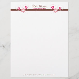 Pretty Cherry Blossom Flower Letterhead Design