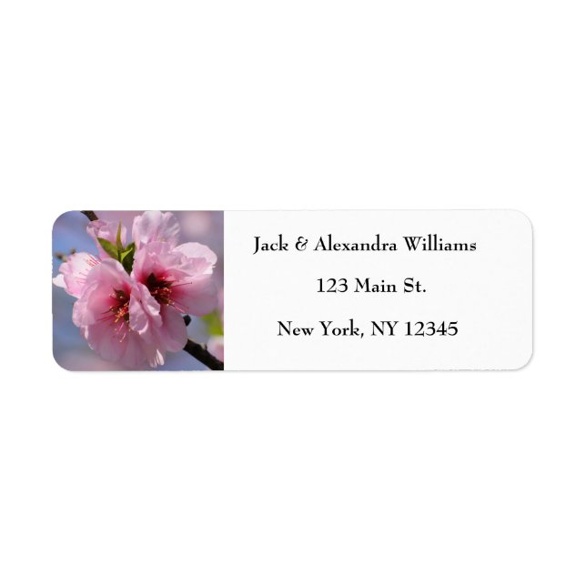 Pretty Cherry blossom Pink Chic Return Address Label (Front)
