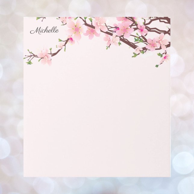 Pretty Cherry Blossoms Notepad YOUR TEXT (Creator Uploaded)