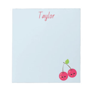Pretty Cherry Blue Notepad