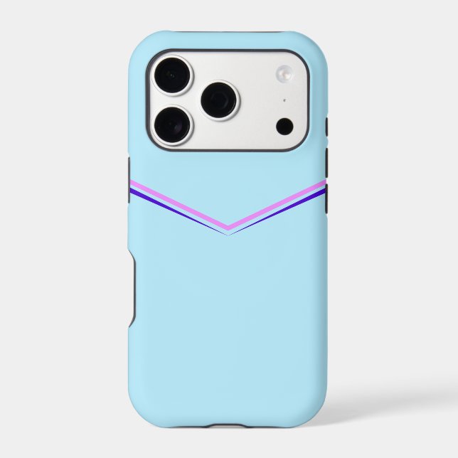 Pretty Chevron Pattern Design on Light Blue (Back)
