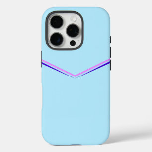 Pretty Chevron Pattern Design on Light Blue iPhone 16 Pro Case