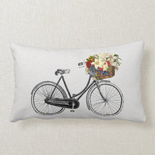 Pretty chic  bicycle flower bike decor pillow