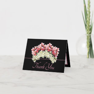 Pretty Chic Bouquet Orchid Crown Flowers Thank You Card