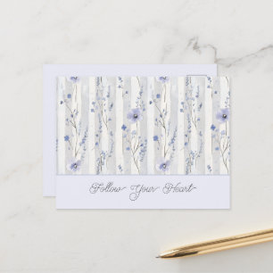 Pretty Chic Lavender Floral Stripes Postcard