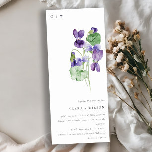 Pretty Chic Monogram Violet Floral Bunch Wedding Invitation