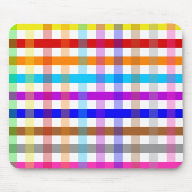 Pretty Chic Multi Gingham Checked Fabric Pattern Mouse Pad (Front)