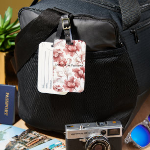 Pretty Chic Red Flowers Luggage Tag