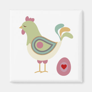 Pretty Chickens And Eggs Magnet