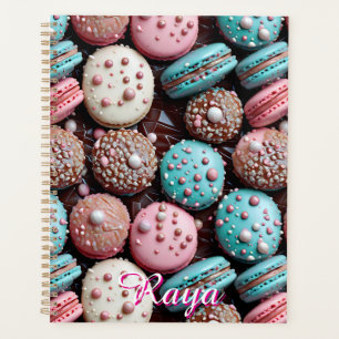 Pretty Chocolate, Blue and Pink Macaron Planner
