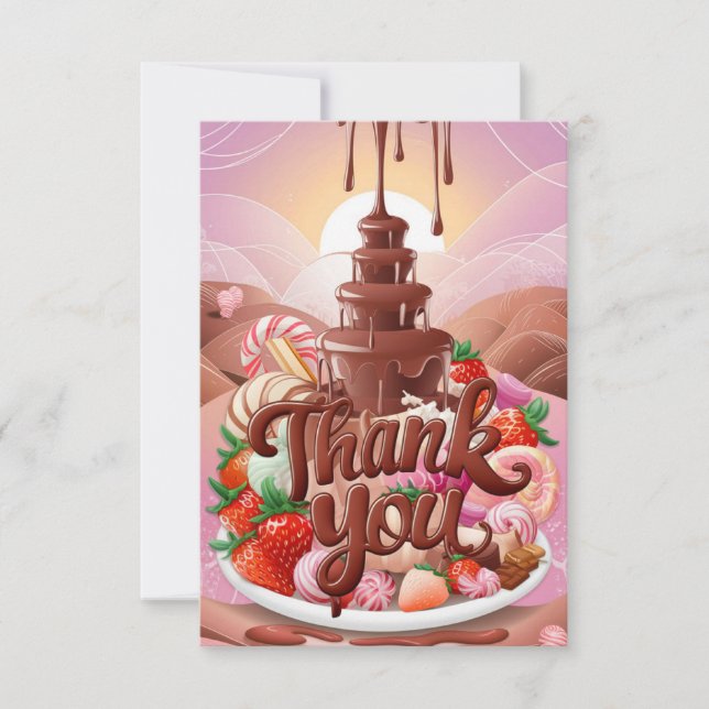 Pretty Chocolate thank you card (Front)