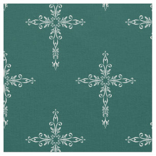 Pretty Christian Cross Religious Fabric