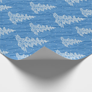 Pretty Christmas Forest Pine Trees in Snowfall Wrapping Paper