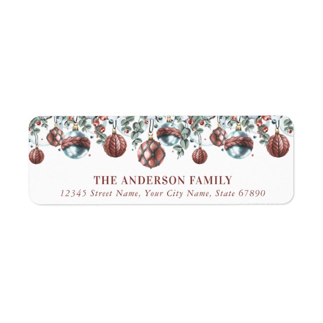 Pretty Christmas Garland Return Address Labels (Front)
