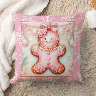 Pretty Christmas Gingerbread Girl Cushion
