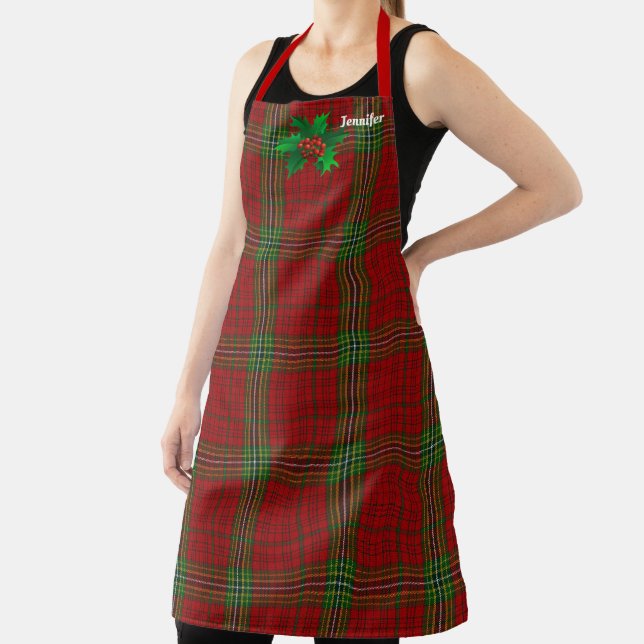 Pretty Christmas Holiday Hostess Apron Custom Name (Insitu)