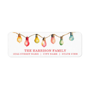 Pretty Christmas Lights Return Address Labels