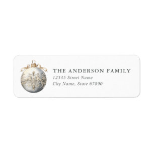 Pretty Christmas Ornament Return Address Labels